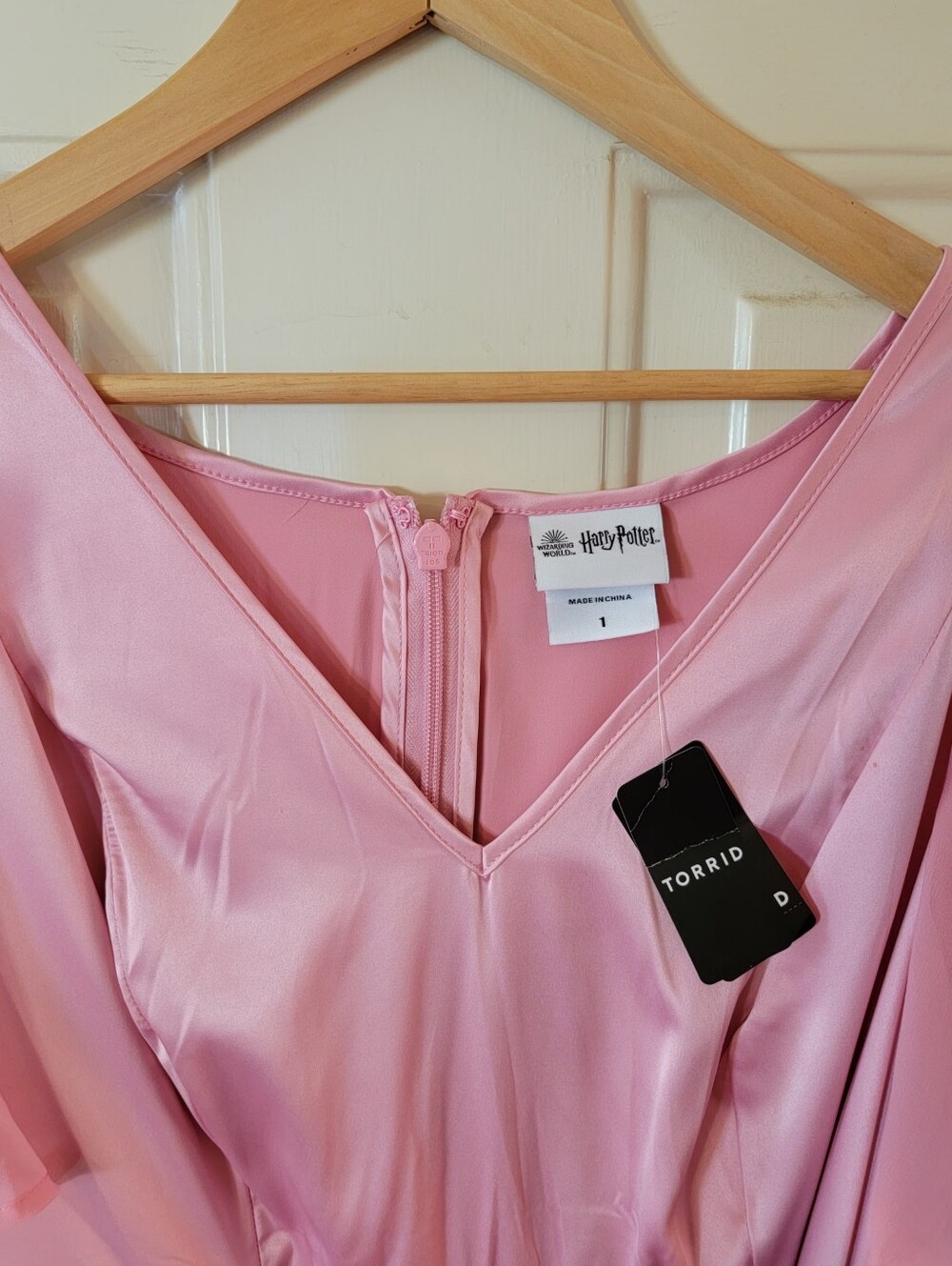 Torrid Three-Tone Pink Layered Midi Dress with Satin Tie - Picture 7 of 14